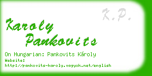 karoly pankovits business card